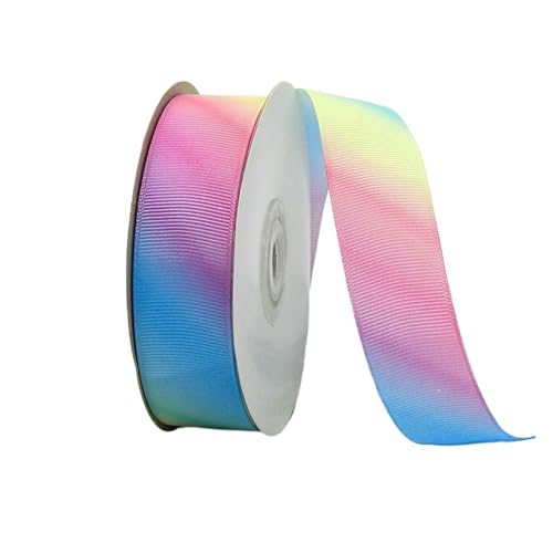KJBDQQH Schleife 50 Yards Regenbogen-Ripsbänder 10/15/20/25/40/50 mm for Hochzeit, Geburtstag, Party, Dekorieren, handgefertigte DIY-Verpackungswerkzeuge(25MM-Wide) von KJBDQQH