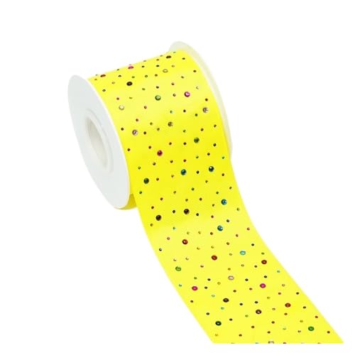 KJBDQQH Schleife 75 mm 5 Yards Rainbow Stick Drill Ripsband Strassbänder Hochzeitszubehör DIY Material Verpackungszubehör(Color6) von KJBDQQH