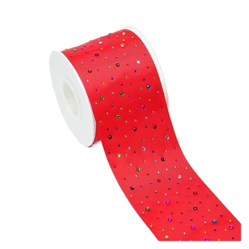 KJBDQQH Schleife 75 mm 5 Yards Rainbow Stick Drill Ripsband Strassbänder Hochzeitszubehör DIY Material Verpackungszubehör(Color8) von KJBDQQH