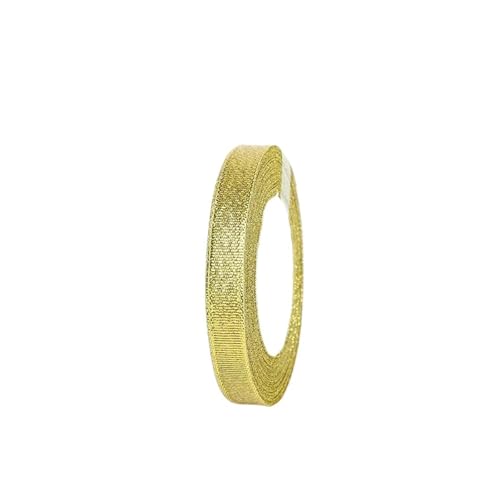 KJBDQQH Schleife 88 Meter Silber Gold Glitzer Seidensatinband DIY Festival Party Zuhause Hochzeit Dekoration Kuchenverpackung(Gold,1.2cm) von KJBDQQH