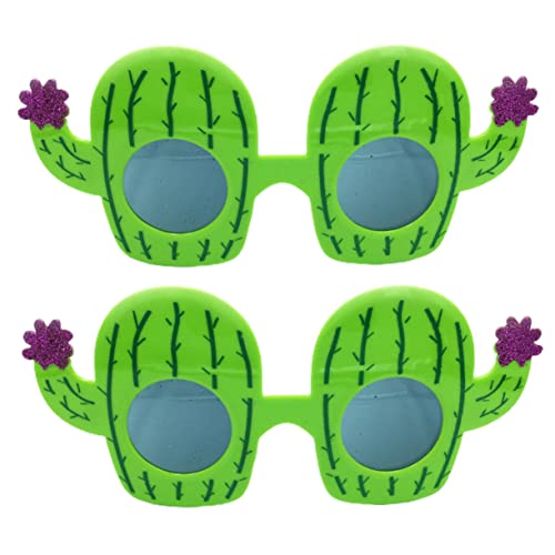 KJHBV 2 Paar Kaktus Gläser Kinder Sonnenbrille Hawaii Party Lustige Brillen Lustige Partybrille Neuheit Kostüm Brillen Laua Party Kostüm Prop Fruchtbrille Strand Abs Dekorativer Spiegel von KJHBV