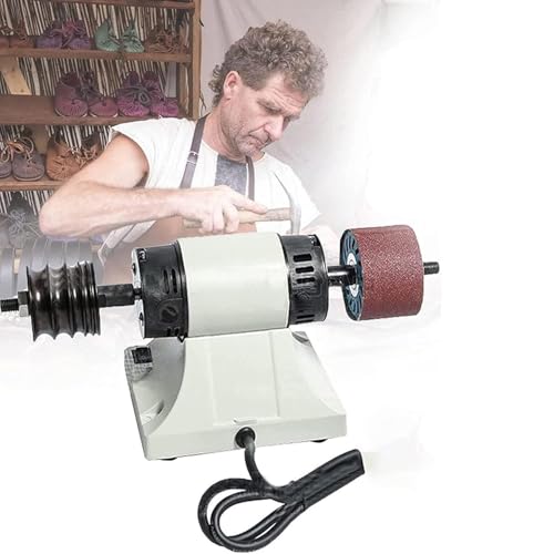 KJHYYPP Tischpolierer Poliermaschine Drehmaschine Schleifmaschine Schleifer Poliermotor 0-8000RPM für alle pflanzlich gegerbten Leder von KJHYYPP