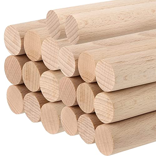 20 Stück Holzdübelstangen, 50 cm lang, Durchmesser 0,5/1/1,5/2 cm, natürliche, unbehandelte Stäbe, for Bastel-, Makramee- und DIY-Projekte(0.5 * 50cm) von KJOLWHCQ