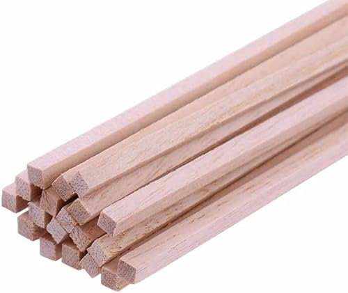 20 Stück Holzstäbe, Holzdübelstangen – Länge 50 cm, unbehandeltes Hartholz for Basteln und Heimwerken, Breite 2–20 mm(10 * 10mm) von KJOLWHCQ