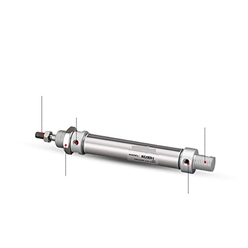 Ma Mini -Zylinder aus Edelstahl 20 * 25/50/75/100/125/150/200/250/300 -S-ca Pneumatischer Luftzylinder mit doppelwirkender Aluminium(MA20*125-S) von KJUEQ