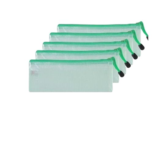 5 PCS A4 A5 A6 Dokumententasche Schreibwaren Aufbewahrungsordner Datei Mesh Reißverschlusstasche Reißverschluss Dateiordner Schulbürobedarf Stationär(5 PCS A6 Green Bags) von KJUUQBZL