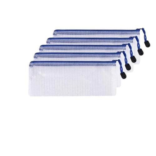 5 PCS A4 A5 A6 Dokumententasche Schreibwaren Aufbewahrungsordner Datei Mesh Reißverschlusstasche Reißverschluss Dateiordner Schulbürobedarf Stationär(5 PCS A6 White Bags) von KJUUQBZL