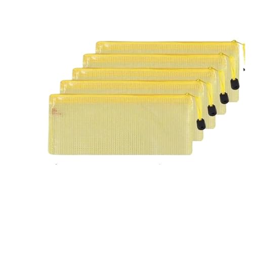 5 PCS A4 A5 A6 Dokumententasche Schreibwaren Aufbewahrungsordner Datei Mesh Reißverschlusstasche Reißverschluss Dateiordner Schulbürobedarf Stationär(5 PCS A6 Yellow Bag) von KJUUQBZL