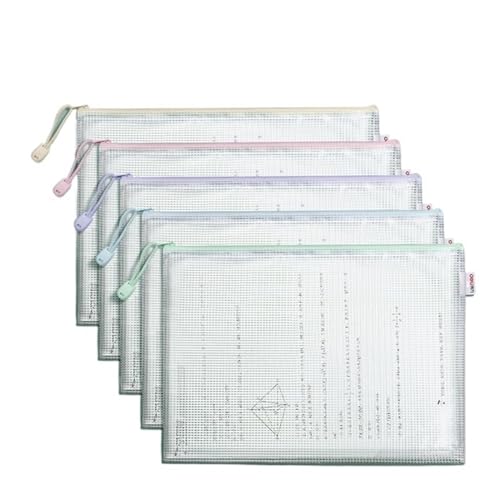 A4-Aktenaufbewahrungstaschen, Ordner, großes Fassungsvermögen, Gitter, wasserdichte Reißverschlusstasche, Büro, Studenten, Lehrbuch, Testpapier, Archivtasche(63481) von KJUUQBZL