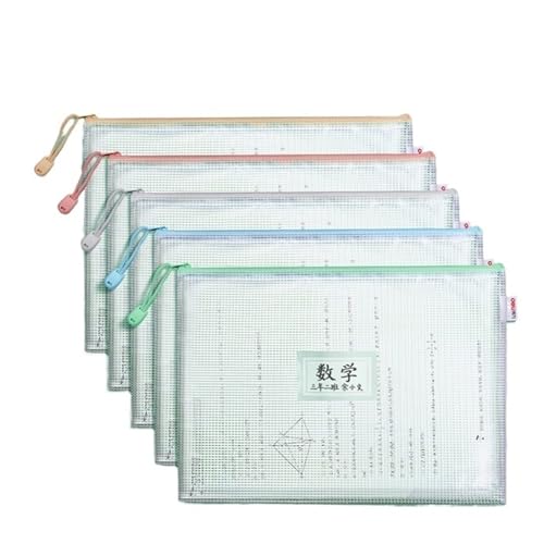 A4-Aktenaufbewahrungstaschen, Ordner, großes Fassungsvermögen, Gitter, wasserdichte Reißverschlusstasche, Büro, Studenten, Lehrbuch, Testpapier, Archivtasche(63484) von KJUUQBZL