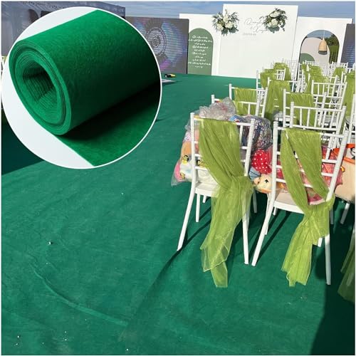 KJoBDwz Gangläufer for Hochzeiten, Vlies-Hintergrunddekoration, Ausstellungsteppich, schneidbarer, lichtbeständiger grüner Hintergrund-Läuferteppich Dekorativer Teppich(1x10m) von KJoBDwz