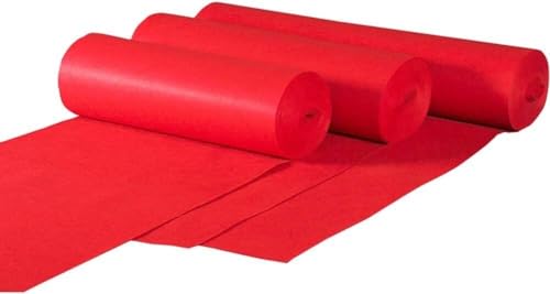 KJoBDwz Roter Teppich, langlebiger Einweg-Bodenteppich for Hochzeiten, Zeremonien, Festliche Anlässe Dekorativer Teppich(Red-1mm,1.2x10m) von KJoBDwz