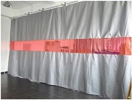 KJoBDwz Schweißschirme mit rotem transparentem Sichtfenster, Schweißvorhang – Unterteilen Sie Arbeitsbereiche, for Lager, Werkstatt(2x2 m/6.6x6.6 ft) von KJoBDwz