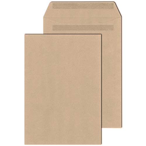 KK Verpackungen® Versandtaschen in DIN B4 | 25 Stück, 250x353 mm, Selbstklebende Briefumschläge aus 110 g/m² Papier | Kuvert ohne Fenster in Braun von KK Verpackungen