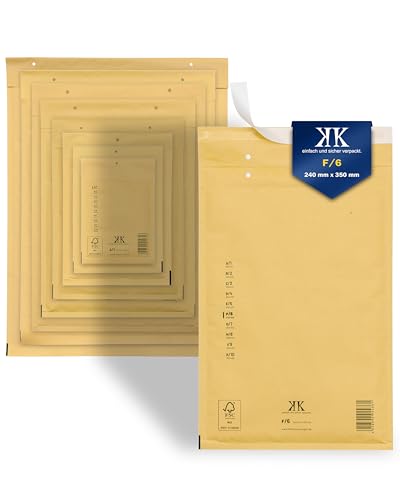KK Verpackungen Luftpolster-Versandtaschen | 100 Stück, F6 F/6 Luftpolsterumschläge 240 x 350 mm Braun | Luftpolstertaschen selbstklebend für DIN A4+ KK Verpackungen Luftpolster-Versandtaschen | 100 Stück, F6 F/6 Luftpolsterumschläge 240 x 350 mm Braun | Luftpolstertaschen selbstklebend für DIN A4+ von KK Verpackungen