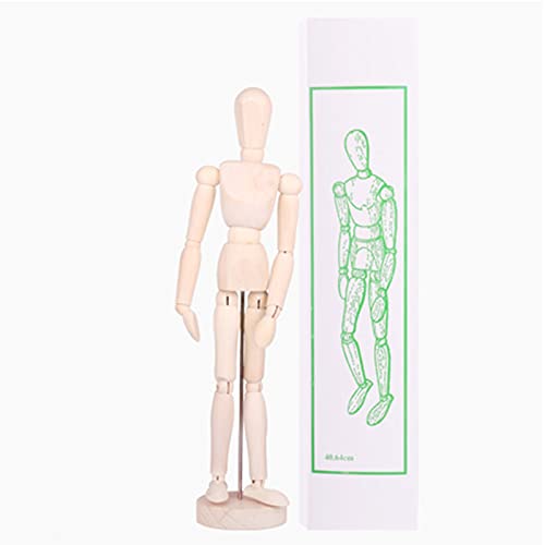 KKCF Artist Drawing Manikin Articulated Mannequin, Gelenkpuppe Aus Holzmodell Mit Sockel Und Flexiblem Körper Zum Zeichnen Der Stile Menschlichen Figur 5 (Color : A) von KKCF