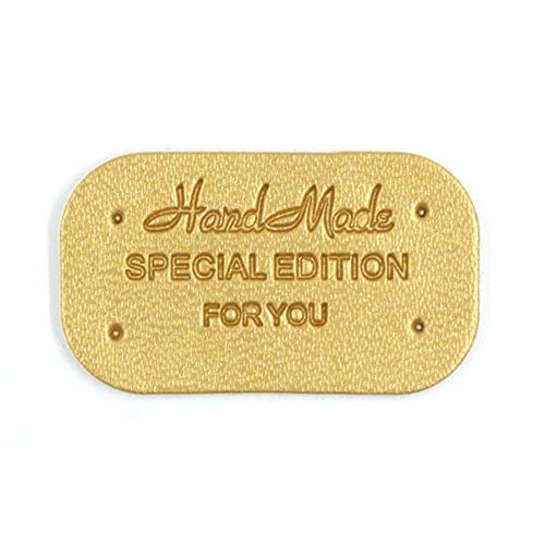50 Stück Lederetikett Handgemachte Sonderedition für Sie Tags Drucken PU-Leder-Tags für Kleidung/Jeans/Schal/Handschuh Nähzubehör, Gold 50 Stück Lederetikett Handgemachte Sonderedition für Sie Tags Drucken PU-Leder-Tags für Kleidung/Jeans/Schal/Handschuh Nähzubehör, Gold von KKDIY