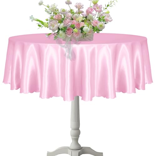 KKJIAF 1 Packung 152,4 cm runde Tischdecke, Satin-Tischdecke für runde Tische, seidiger Satin, halbrunde Tischdecke für Hochzeit, Esstisch, Buffet, Partys, Bankett, Dekoration KKJIAF 1 Packung 152,4 cm runde Tischdecke, Satin-Tischdecke für runde Tische, seidiger Satin, halbrunde Tischdecke für Hochzeit, Esstisch, Buffet, Partys, Bankett, Dekoration von KKJIAF