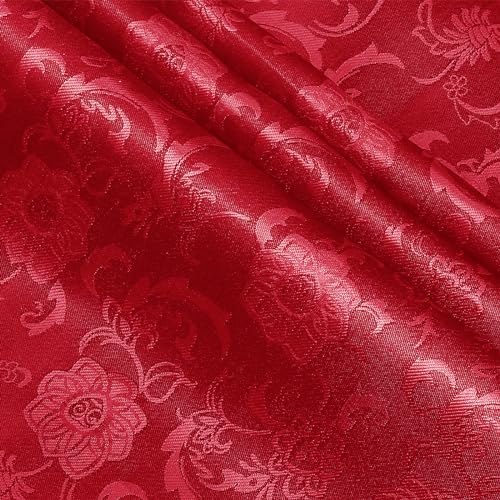 KKJIAF Roter Satin-Jacquard-Stoff – 2 Yard, 152,4 cm breit, glänzendes Tuch – Sonnenblumen-Muster, seidiger Brokat für Tischdecke, Tischläufer, Servietten, Kleid, Bettwäsche, DIY Handwerk KKJIAF Roter Satin-Jacquard-Stoff – 2 Yard, 152,4 cm breit, glänzendes Tuch – Sonnenblumen-Muster, seidiger Brokat für Tischdecke, Tischläufer, Servietten, Kleid, Bettwäsche, DIY Handwerk von KKJIAF