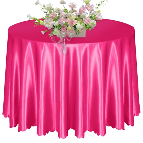 KKJIAF Runde Tischdecke, Satin-Tischdecke für runde Tische, seidiger Satin, hell, halbrund, Tischdecke für Hochzeit, Esstisch, Buffet, Partys, Bankett, Dekoration, 274 cm, 1 Packung KKJIAF Runde Tischdecke, Satin-Tischdecke für runde Tische, seidiger Satin, hell, halbrund, Tischdecke für Hochzeit, Esstisch, Buffet, Partys, Bankett, Dekoration, 274 cm, 1 Packung von KKJIAF