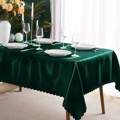 KKJIAF Satin-Tischdecke, rechteckig, seidig, glatt, für Hochzeit, Party, Bankett, Dekoration, 147,3 x 259,1 cm, Grün, 1 Stück KKJIAF Satin-Tischdecke, rechteckig, seidig, glatt, für Hochzeit, Party, Bankett, Dekoration, 147,3 x 259,1 cm, Grün, 1 Stück von KKJIAF