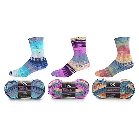 KKK Sockenwolle Sensitive Socks Color "Pastell" – für Wollallergiker von KKK