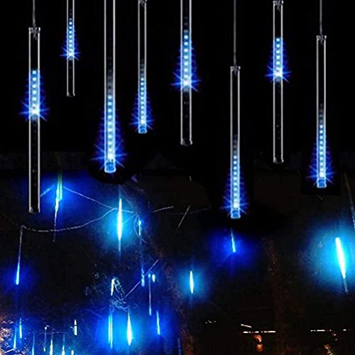 KKPLZZ LED Meteorschauer Lichter, Weihnachten Outdoor Dekoration Regentropfen Lichter 8 Röhren 144 LEDs Eiszapfen Schnee fallende Lichter Weihnachten Halloween Party von KKPLZZ