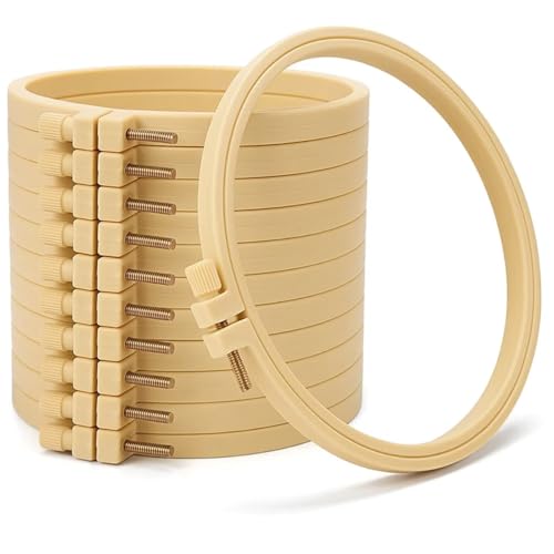 12-teiliges Stickrahmen-Set, rund, Kreuzstichrahmen für Handarbeiten, Nähen und Ornamente, Großpackung Stickrahmen für DIY-Projekte von KKPOT