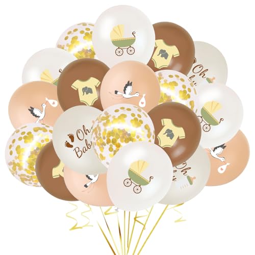 45 Stück Willkommen Zuhause Baby Luftballons, Storch Geburt für Draussen, Welcome Home Baby Deko für Mädchen Junge, Baby Party Dekoration von KKSJK