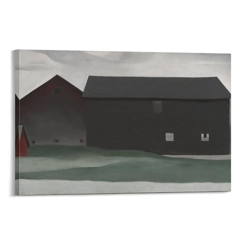 KLAGCBDF Georgia O Keeffe The Barns, Lake George HD Spray Oil Paintings Home & Commercial Canvas Wall Art Poster Wall Art Painting von KLAGCBDF