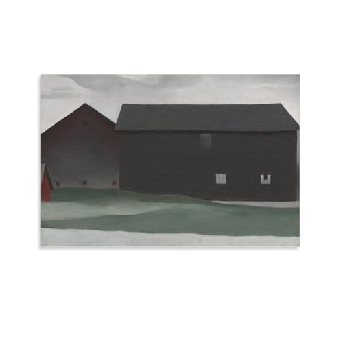 KLAGCBDF Georgia O Keeffe The Barns, Lake George HD Spray Oil Paintings Home & Commercial Canvas Wall Art Wall Art Poster Prints Ho von KLAGCBDF