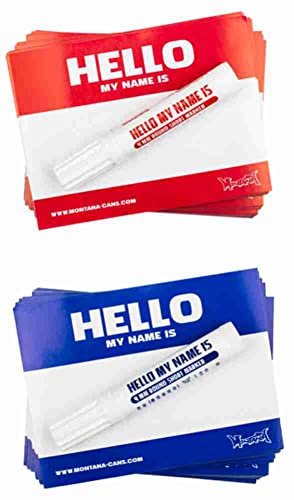 Hello My Name Is Sticker 200 Papieraufkleber + 2 schwarze permanent Pocketmarker, hervorragende Klebeeigenschaften wasserfest von KLAMOTTEN STORE