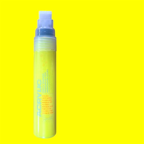KLAMOTTEN STORE Montana Acrylic Marker, 15mm breiter Filz, wasserfest, Stifte mit Pumpsystem (Fluo Neon Gelb) von KLAMOTTEN STORE