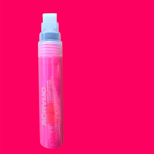KLAMOTTEN STORE Montana Acrylic Marker, 15mm breiter Filz, wasserfest, Stifte mit Pumpsystem (Fluo Neon Pink) von KLAMOTTEN STORE