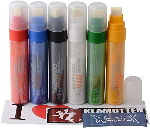 KLAMOTTEN STORE Montana Acrylic Marker, 15mm breiter Filz, wasserfest, Stifte mit Pumpsystem von KLAMOTTEN STORE