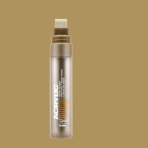 KLAMOTTEN STORE Montana Acrylic Marker Gold matt, 15mm breiter Filz, wasserfest, Stifte mit Pumpsystem von KLAMOTTEN STORE