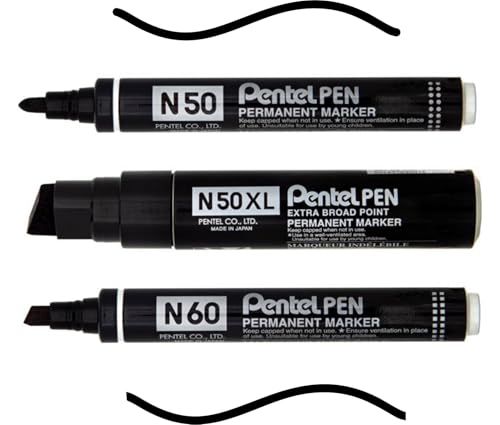 Pentel Power Permanet Marker Set 3 x schwarz N50 N60 N50XL Pentel Power Permanet Marker Set 3 x schwarz N50 N60 N50XL von KLAMOTTEN STORE