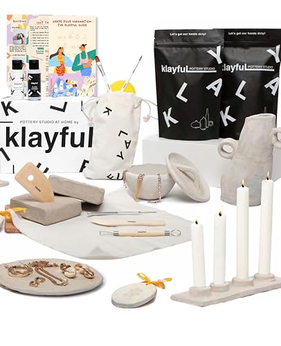 KLAYFUL Ton Töpferset für Anfänger - Lufttrocknendes DIY Set für Erwachsene. Inklusive 3 kg Ton, Werkzeuge, Acrylfarben, Pinsel, Dichtmittel, Anleitung (Ohne Farben) KLAYFUL Ton Töpferset für Anfänger - Lufttrocknendes DIY Set für Erwachsene. Inklusive 3 kg Ton, Werkzeuge, Acrylfarben, Pinsel, Dichtmittel, Anleitung (Ohne Farben) von KLAYFUL