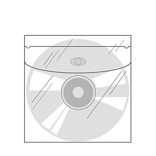 CD-Taschen mit Klappe selbstklebend | Transparent | Quadratisch | 20 oder 100 Stück | CD-Hüllen zum Einkleben | Selbstklebende Hüllen für CD, DVD, Blu-ray / 20 Stück von KLEBESHOP24
