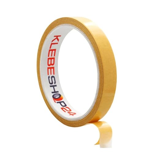 KLEBEBAND DOPPELSEITIG | Handreißbar | Breite wählbar | 50 m | Stark & permanent klebend | Universalklebeband | Doppelklebeband für Papier, Metall, Kunststoff, Pappe, Holz etc. / 25 mm von KLEBESHOP24