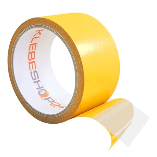 KLEBEBAND DOPPELSEITIG | Handreißbar | Breite wählbar | 50 m | Stark & permanent klebend | Universalklebeband | Doppelklebeband für Papier, Metall, Kunststoff, Pappe, Holz etc. / 30 mm von KLEBESHOP24