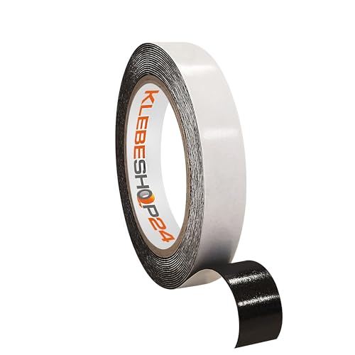 KLEBESHOP24 Doppelseitiges Klebeband schwarz für Wand | Montageklebeband | 5 oder 66 Meter | Breite & Menge auf Rolle wählbar / 15 mm x 5 m KLEBESHOP24 Doppelseitiges Klebeband schwarz für Wand | Montageklebeband | 5 oder 66 Meter | Breite & Menge auf Rolle wählbar / 15 mm x 5 m von KLEBESHOP24