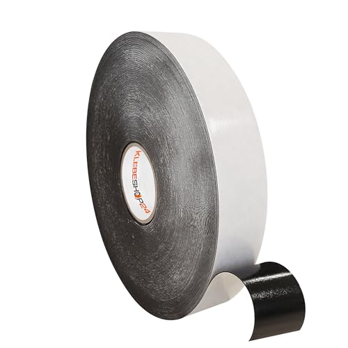 KLEBESHOP24 Doppelseitiges Klebeband schwarz für Wand | Montageklebeband | 5 oder 66 Meter | Breite & Menge auf Rolle wählbar / 30 mm x 66 m von KLEBESHOP24