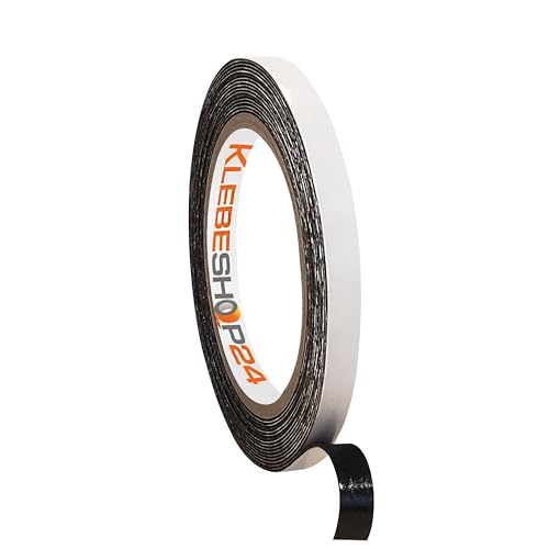 KLEBESHOP24 Doppelseitiges Klebeband schwarz für Wand | Montageklebeband | 5 oder 66 Meter | Breite & Menge auf Rolle wählbar / 9 mm x 5 m KLEBESHOP24 Doppelseitiges Klebeband schwarz für Wand | Montageklebeband | 5 oder 66 Meter | Breite & Menge auf Rolle wählbar / 9 mm x 5 m von KLEBESHOP24