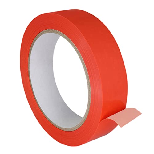 KLEBESHOP24 Einseitiges PVC-Klebeband | Universal einsetzbar | Zum Verkleben und Markieren | 25 mm x 66 m | Farbe wählbar / 1 Rolle, rot von KLEBESHOP24