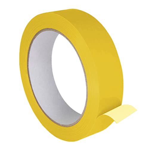 KLEBESHOP24 Einseitiges PVC-Klebeband | Universell einsetzbar | Zum Verkleben und Markieren | 25 mm x 66 m | Farbe wählbar / 1 Rolle, gelb von KLEBESHOP24
