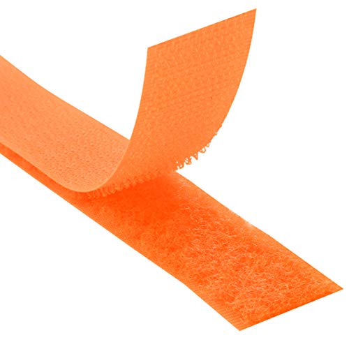 Klebeshop24 KLETTBAND ZUM NÄHEN | SET HAKEN + FLAUSCH | Orange, 20 mm x 8 m (andere Varianten auf Artikelseite wählbar) von KLEBESHOP24