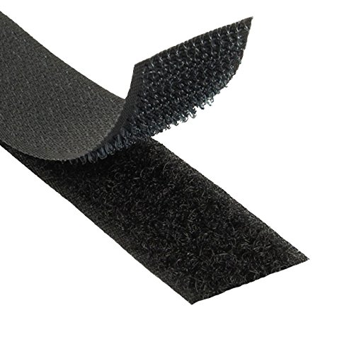 KLEBESHOP24 KLETTBAND ZUM NÄHEN | SET HAKEN + FLAUSCH | Schwarz, 100 mm x 3 m von KLEBESHOP24