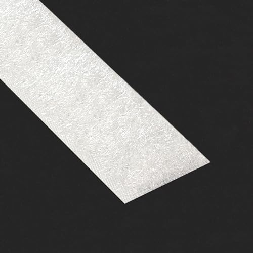 KLEBESHOP24 KLETTBAND SELBSTKLEBEND | Haken- oder Flauschband | Farbe, Breite, Länge wählbar/Flauschband, weiß, 16 mm x 3 m von KLEBESHOP24