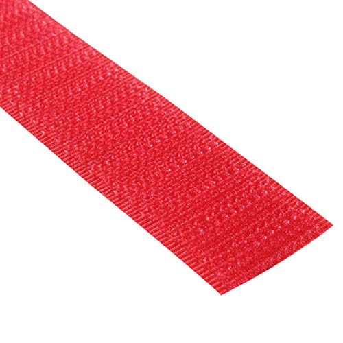 KLEBESHOP24 KLETTBAND SELBSTKLEBEND | Haken- oder Flauschband | Farbe, Breite, Länge wählbar Rot von KLEBESHOP24